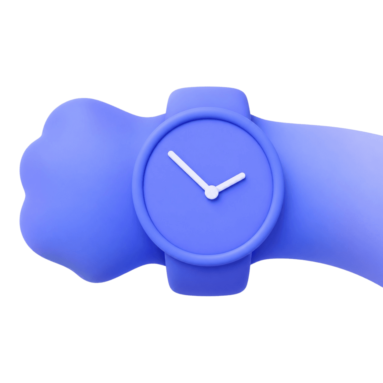 Stylized arm wearing a watch