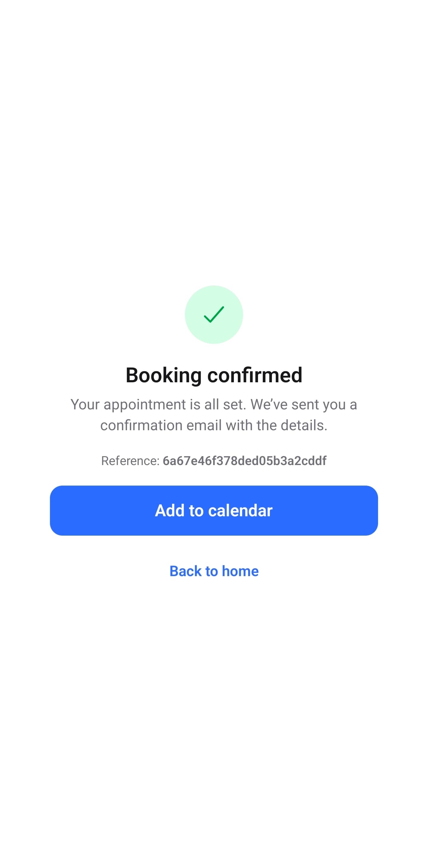 Dorna+ appointments screen