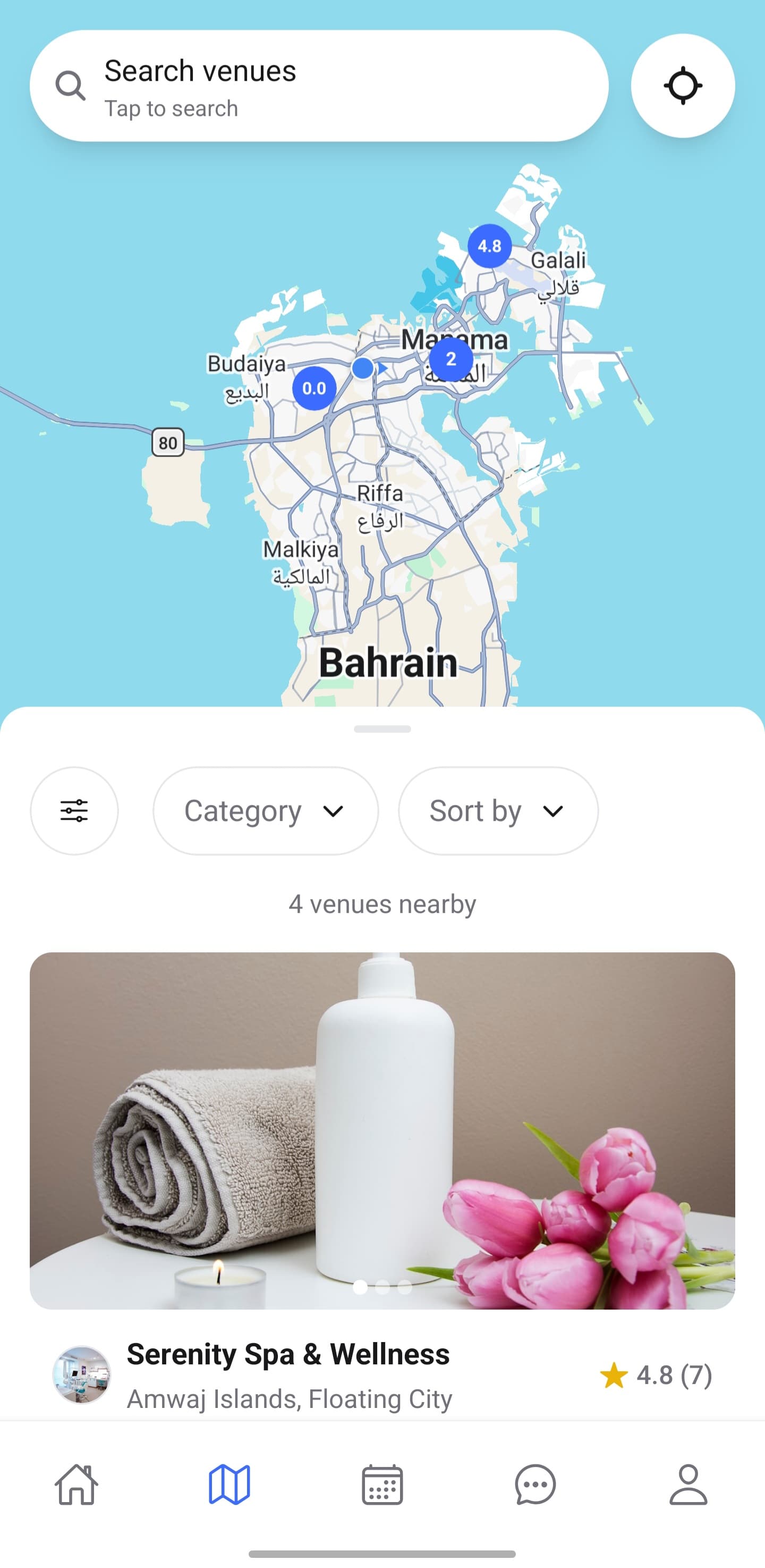 Dorna+ discover map screen